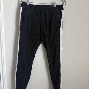 Hollister Black Super Skinny Joggers White Stripe Size M